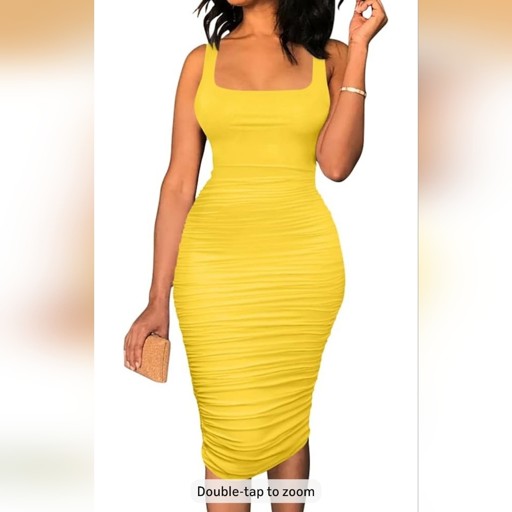 Chic Strapless Yellow Dress